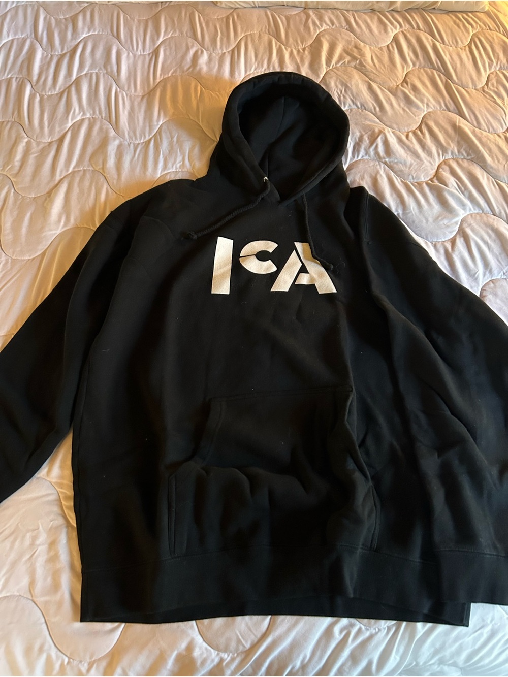 Black Logo Pullover Hoodie - Men's Classic Hooded Sweatshirt